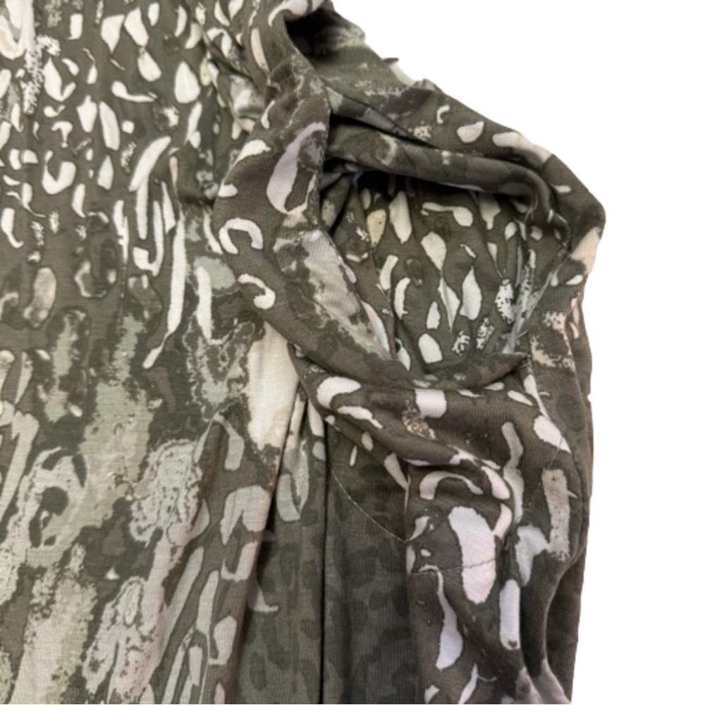 Belle by Kim Gravel Print V-Neck Maxi Dress XXS Approx 47"length Side Slit New - Picture 5 of 12